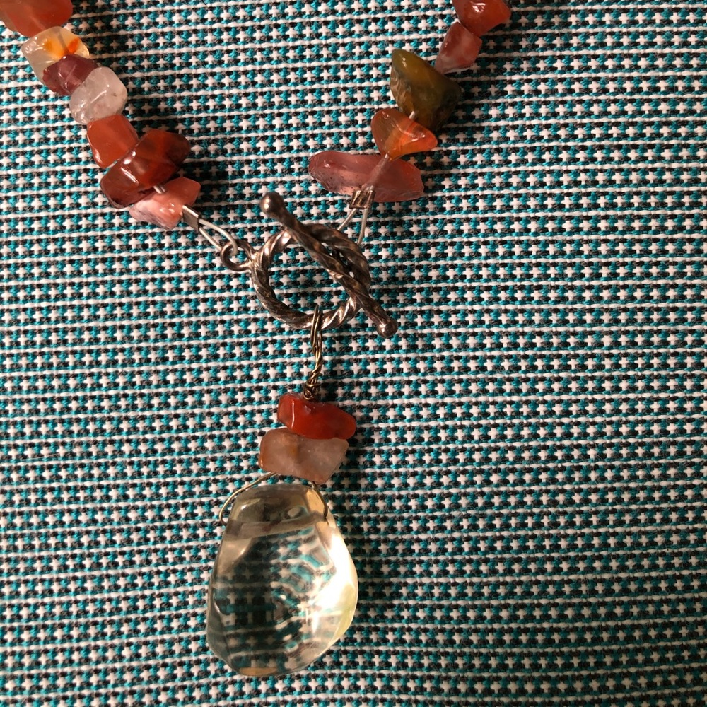 Sundance style beaded citron necklace